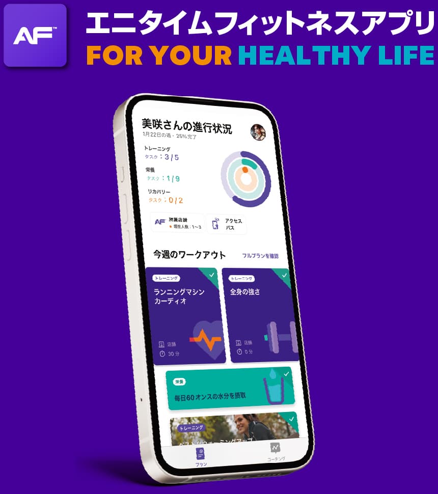 エニタイムフィットネスアプリ FOR YOUR HEALTHY LIFE